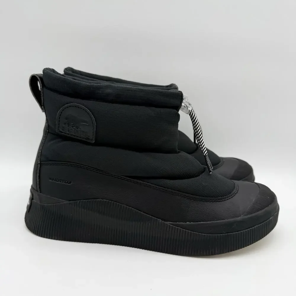 SOREL Womens Out N About IV Puffy Bootie US 9 Black Waterproof Insulated GUC